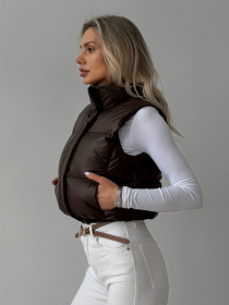 Укорочений Жилет Скай шоколад модель Skay_chocolate Фото