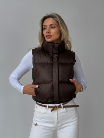 Укорочений Жилет Скай шоколад модель Skay_chocolate Фото