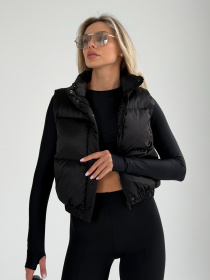 Укорочений Жилет Скай чорний модель Skay_black Фото