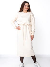Утеплена жіноча сукня прямого крою з куліскою на талії, Молочний Носи Своє (8445-104) модель 8445-104-molochnij Фото