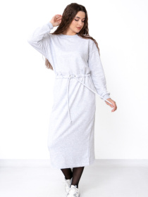 Утеплена жіноча сукня прямого крою з куліскою на талії, Сірий Носи Своє (8445-104) модель 8445-104-srij Фото