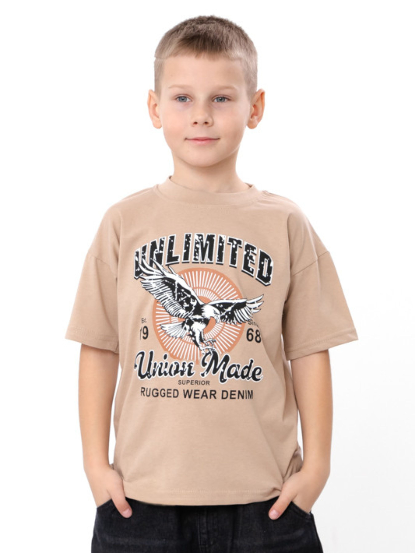 Футболка для хлопчика UNLIMITED, Бежевий Носи Своє (6414-001-33-4-3) модель 6414-001-33-4-3-temno-kremovij-unlimited Фото