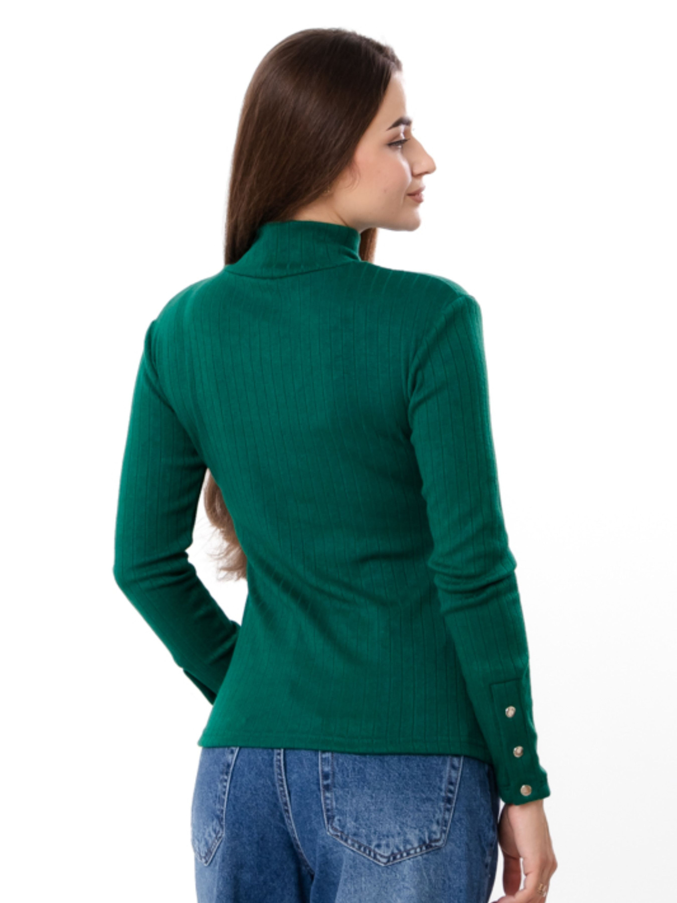 Ангоровий жіночий лонгслів з декоративними гудзиками на манжетах, Зелений Носи Своє (8456-088) модель 8456-088-zelenij Фото