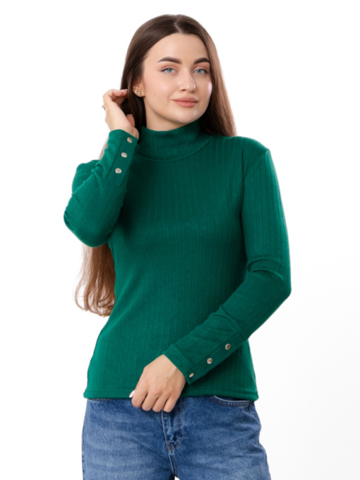 Ангоровий жіночий лонгслів з декоративними гудзиками на манжетах, Зелений Носи Своє (8456-088) модель 8456-088-zelenij Фото