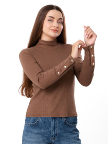 Ангоровий жіночий лонгслів з декоративними гудзиками на манжетах, Шоколадний Носи Своє (8456-088) модель 8456-088-molochnij-shokolad Фото