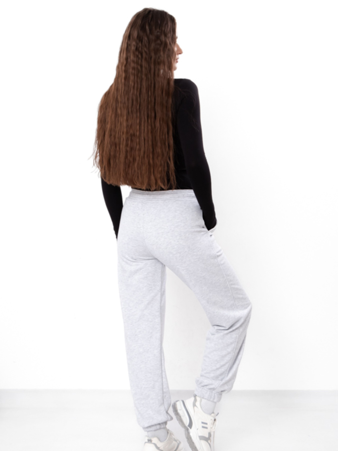 Штани жіночі широкого крою на резинці однотонні, Сірий Носи Своє (8229-104) модель 8229-104-srij Фото