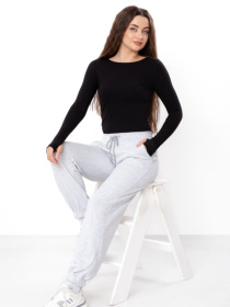 Штани жіночі широкого крою на резинці однотонні, Сірий Носи Своє (8229-104) модель 8229-104-srij Фото