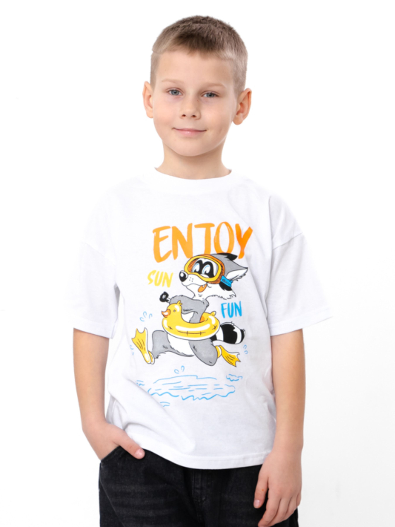 Футболка для хлопчика з принтом, Айворі (слонова кістка) Носи Своє (6414-001-33-4-2) модель 6414-001-33-4-2-blij-enjoy Фото