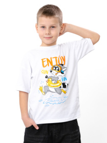 Футболка для хлопчика з принтом, Айворі (слонова кістка) Носи Своє (6414-001-33-4-2) модель 6414-001-33-4-2-blij-enjoy Фото