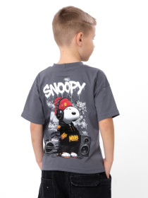 Футболка оверсайз для хлопчика, Графітовий Носи Своє (6414-001-33-4-1) модель 6414-001-33-4-1-temnij-graft-snoopy Фото