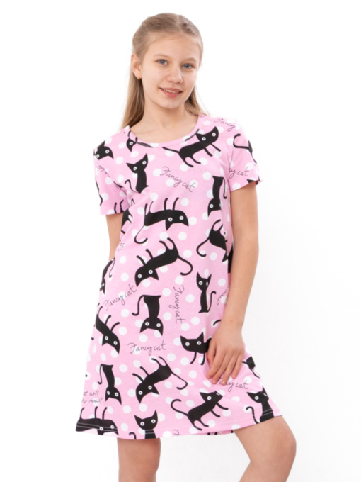 Нічна сорочка для дівчинки підліткова з коротким рукавом та принтом, Рожевий Носи Своє (6019-002-2) модель 6019-002-2-cat-rozhevij Фото