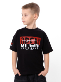 Футболка оверсайз для хлопчика з написом, Графітовий Носи Своє (6414-001-33-4) модель 6414-001-33-4-chornij-open Фото