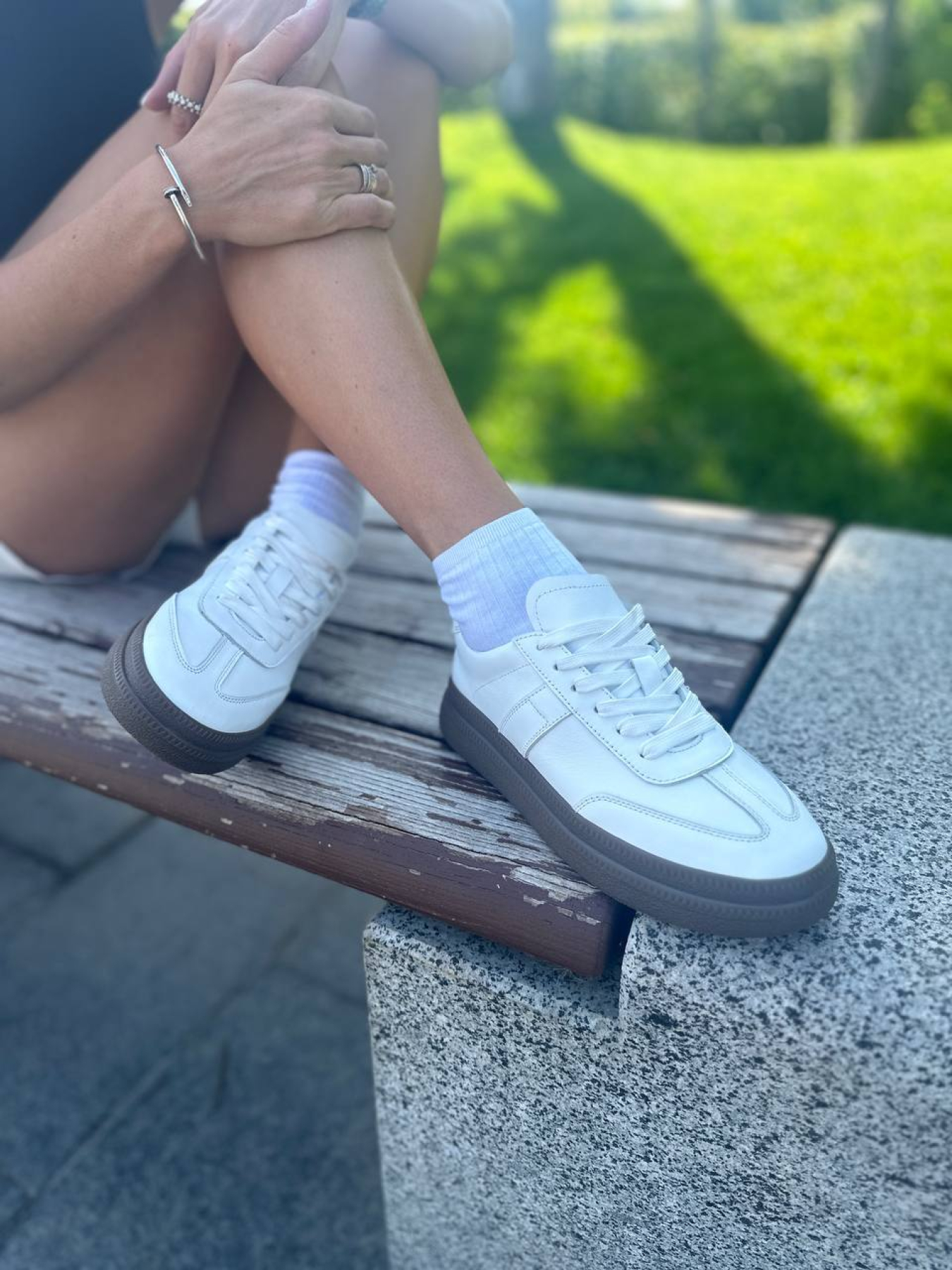 Кеды из натуральной кожи на массивной подошве белые (023/Лайк7) 38 модель P_191263-S38_191263 Фото