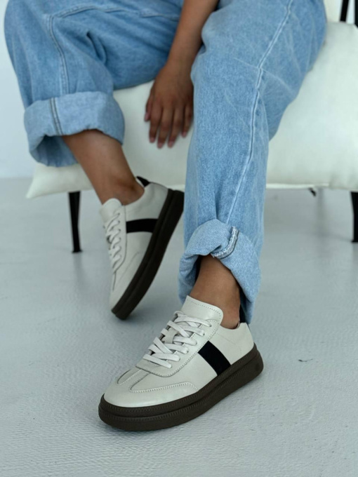 Кеды из натуральной кожи с контрастными вставками лотос (023/Лайк7) 36 модель P_192031-S36_197456 Фото