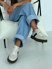 Кеды из натуральной кожи с контрастными вставками лотос (023/Лайк7) 36 модель P_192031-S36_197456 Фото