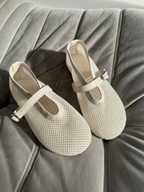 Балетки сетка + наплак с натуральной кожей молочные (149/0079) 36 модель P_186061-S36_186061 Фото