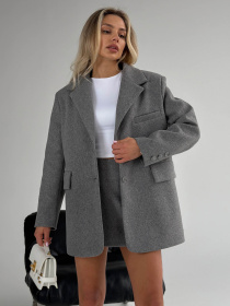 Укорочене пальто Тренд сірий модель Trend_seriy Фото