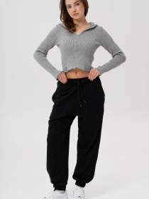 Жіночі Легкі Трикотажні Демісезонні Спортивні Штани Джогери Without Runer Black модель 8056169 Фото