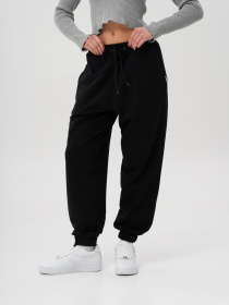 Жіночі Легкі Трикотажні Демісезонні Спортивні Штани Джогери Without Runer Black модель 8056169 Фото