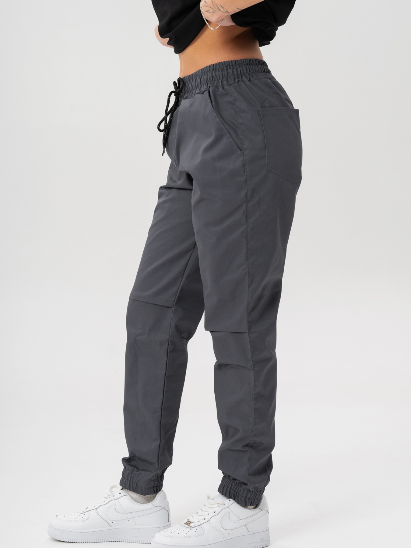 Жіночі Бавовняні Штани Джогери Without 2026 Gray модель 8056206 Фото