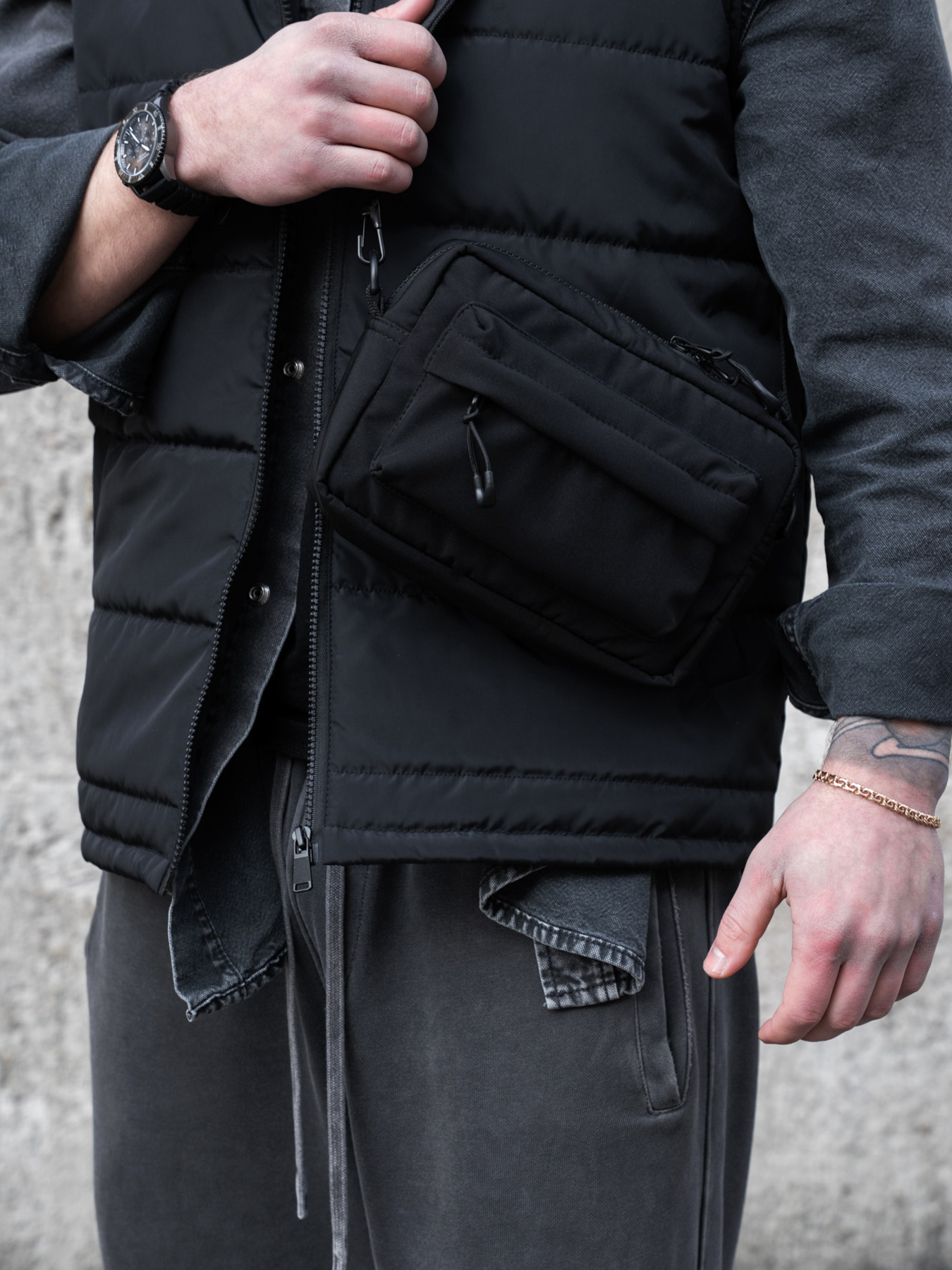 Чоловіча Сумка Месенджер Через Плече Барсетка Крос-Боді Without Taran Нейлон Black модель 8056174 Фото