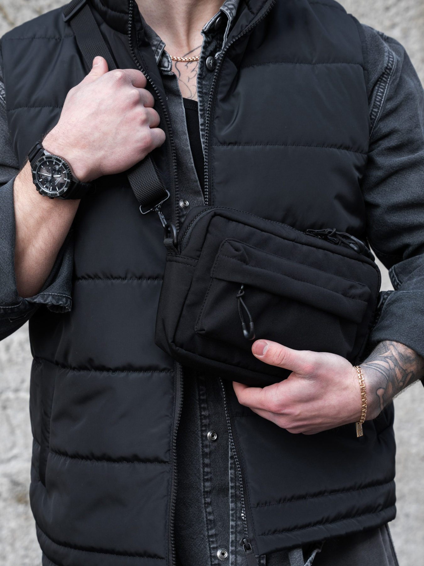 Чоловіча Сумка Месенджер Через Плече Барсетка Крос-Боді Without Taran Нейлон Black модель 8056174 Фото