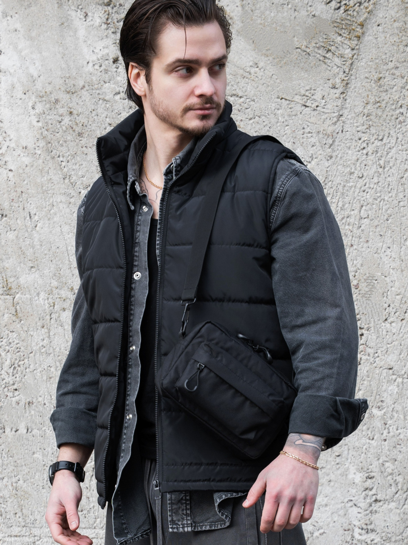 Чоловіча Сумка Месенджер Через Плече Барсетка Крос-Боді Without Taran Black модель 8056176 Фото