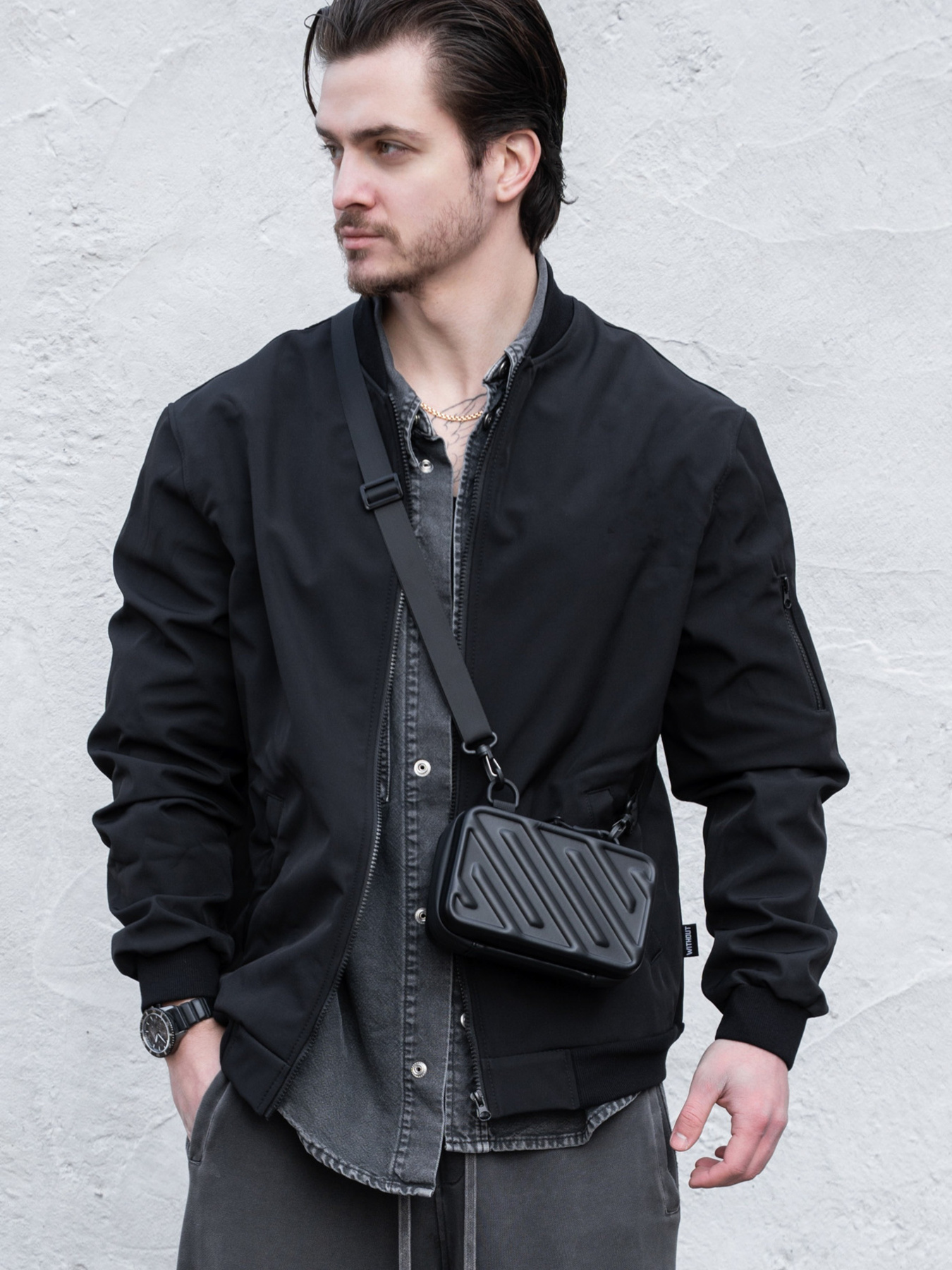 Чоловіча Міні Сумка Месенджер Через Плече Барсетка Крос-Боді Without Ander Black модель 8056178 Фото