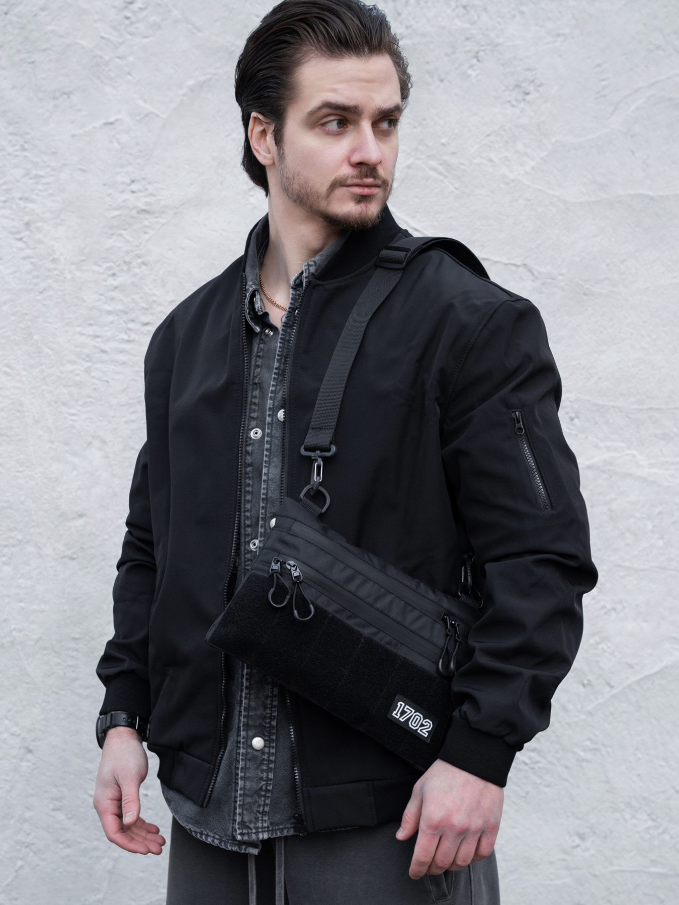 Чоловіча Сумка Через Плече Для Патчів Without Brick Patch Black модель 8056180 Фото