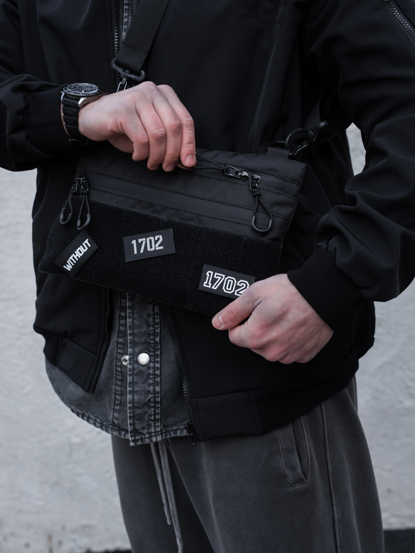 Чоловіча Сумка Через Плече Для Патчів Without Brick Patch Black модель 8056180 Фото