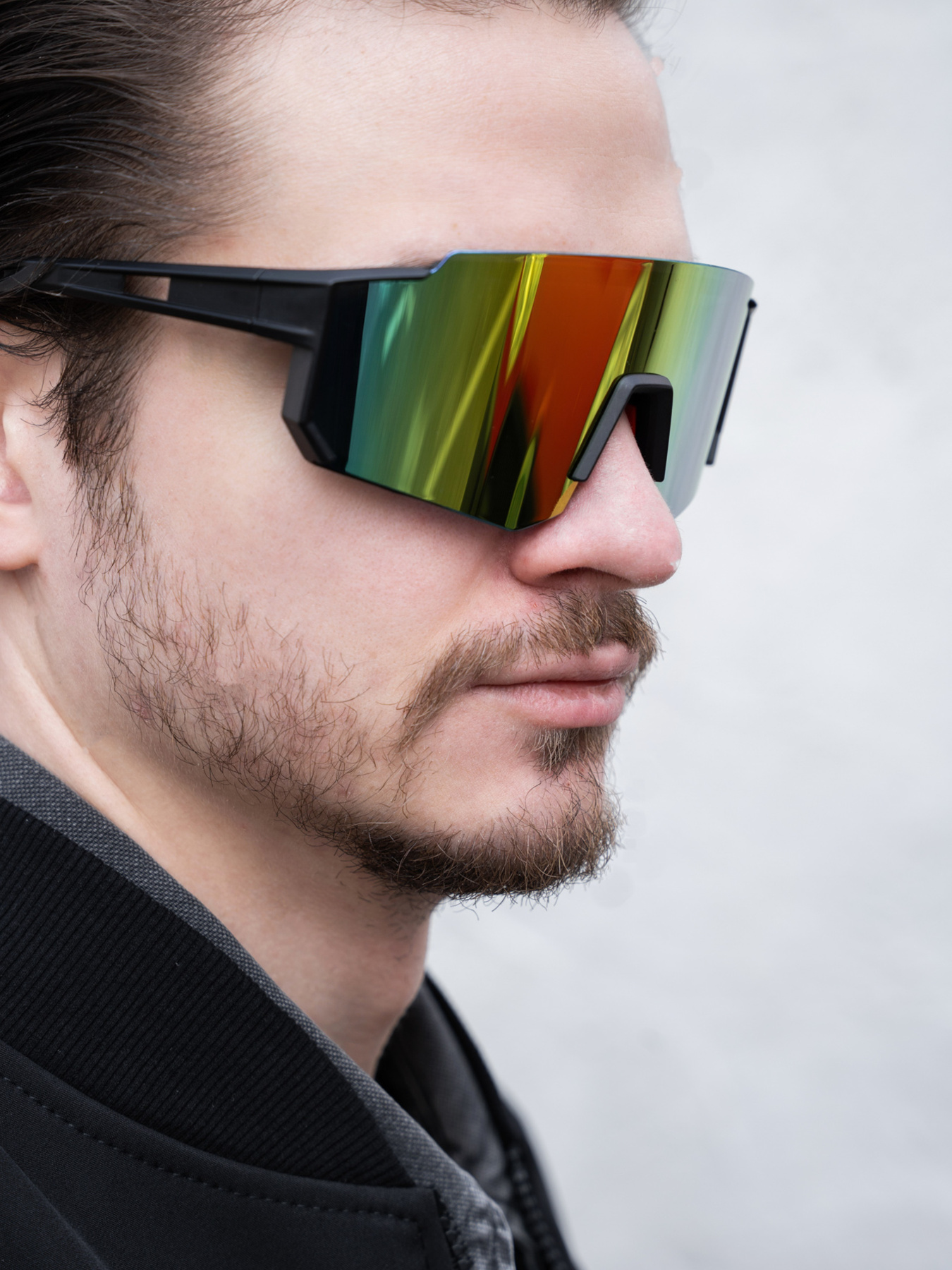 Чоловічі Стильні Сонцезахисні Поляризаційні Окуляри Without Visor Black&Yellow модель 8056185 Фото