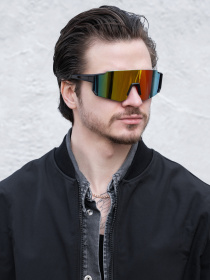 Чоловічі Стильні Сонцезахисні Поляризаційні Окуляри Without Visor Black&Yellow модель 8056185 Фото