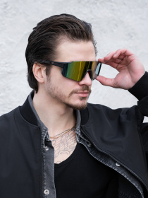 Чоловічі Стильні Сонцезахисні Поляризаційні Окуляри Without Visor Black&Yellow модель 8056185 Фото