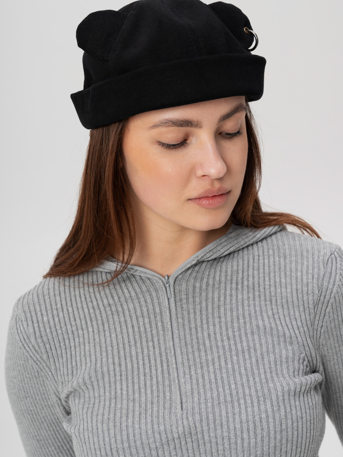 Жіноча Кепка Докер З Вушками Without Monarch Black модель 8056188 Фото