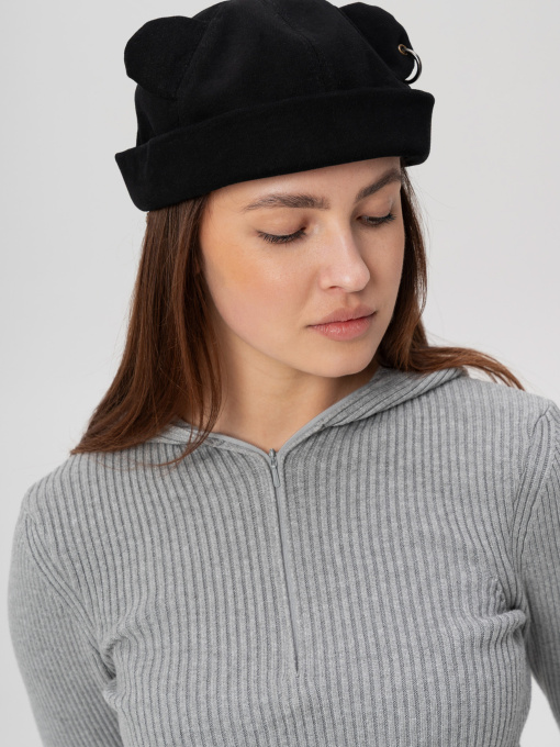 Жіноча Кепка Докер З Вушками Without Monarch Black модель 8056188 Фото