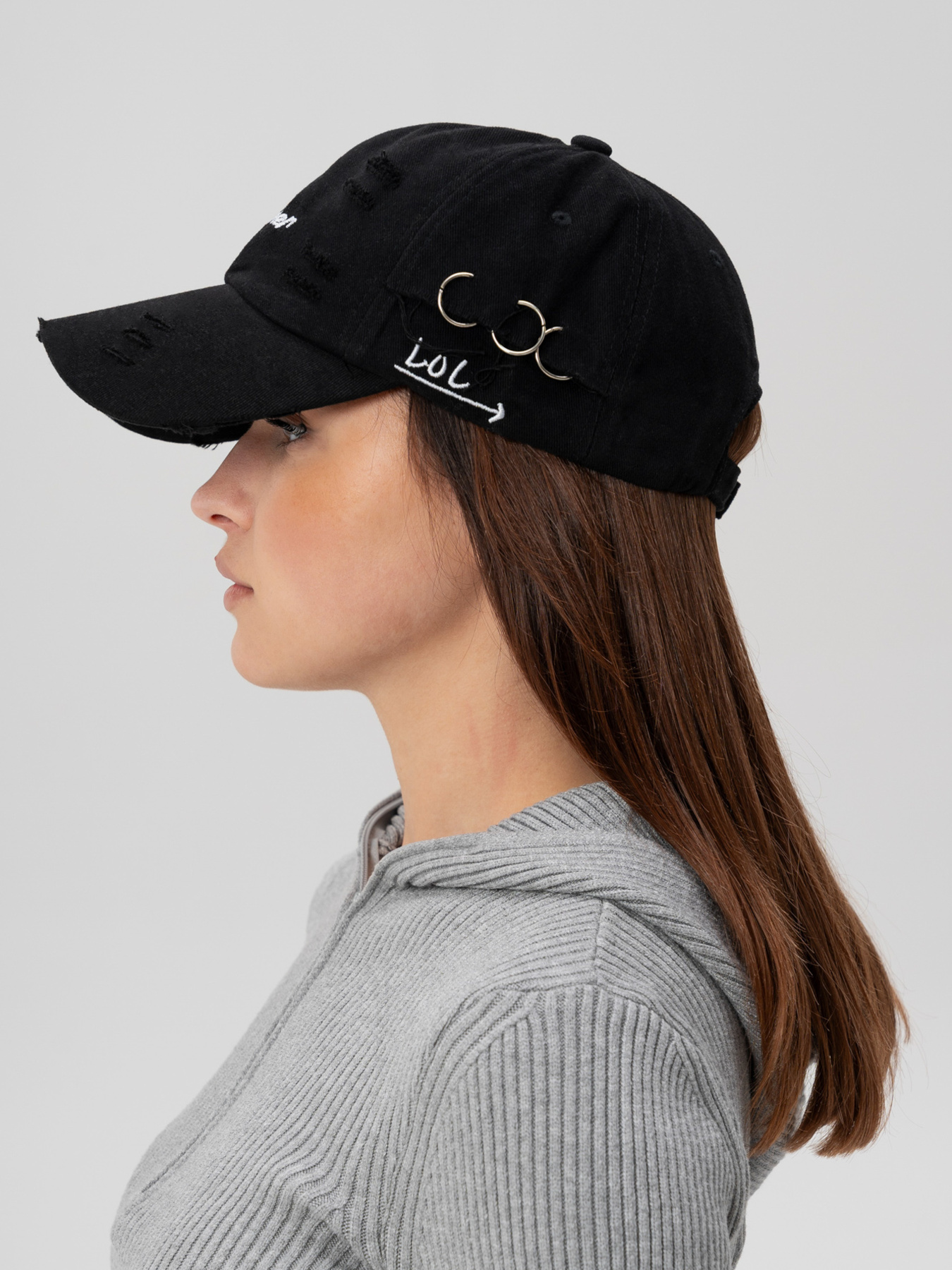 Жіноча Рвана Кепка Бейсболка Тракер Without Asher Black модель 8056194 Фото