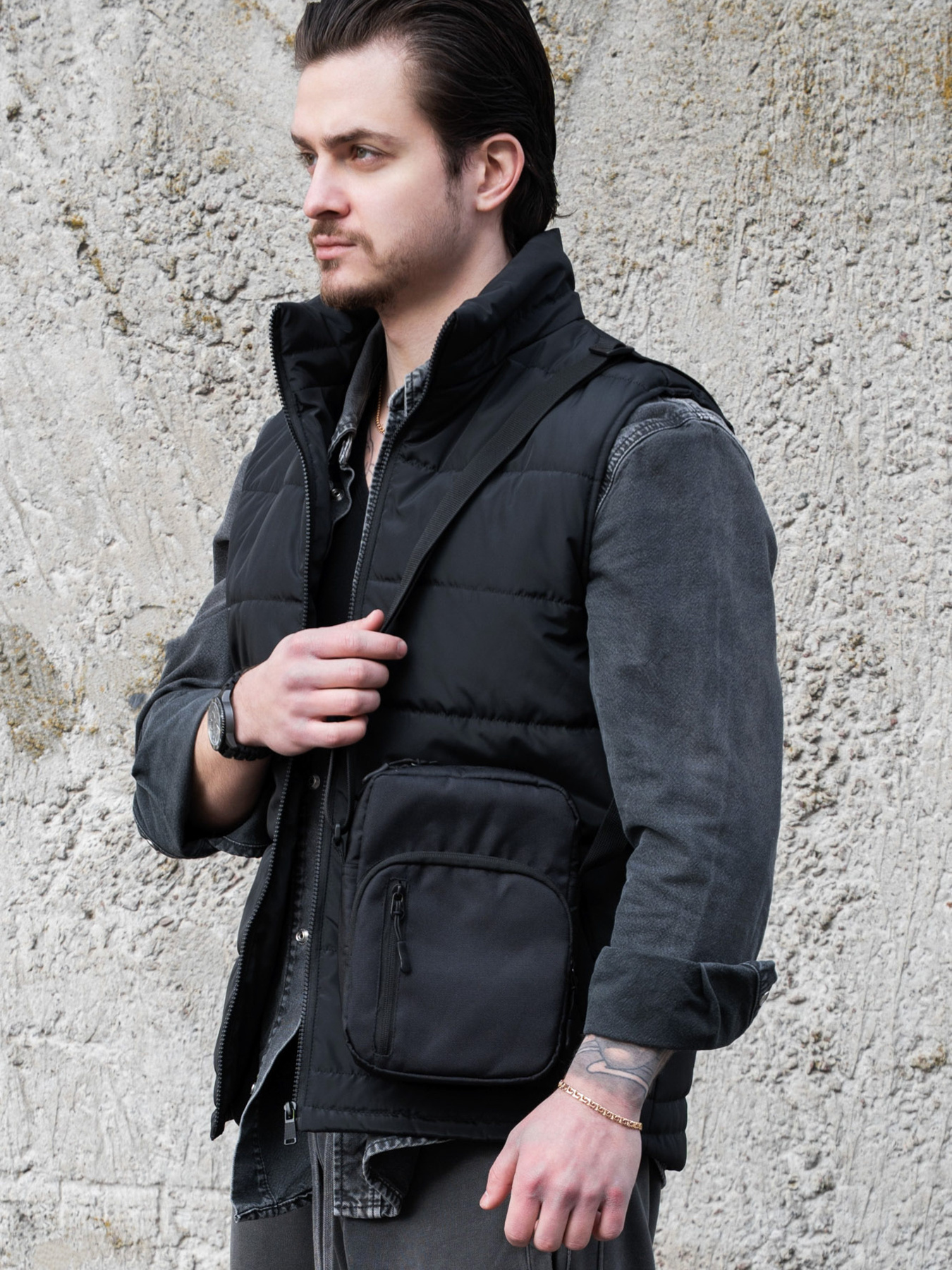 Чоловіча Сумка Месенджер Через Плече Барсетка Крос-Боді Without Basic 2026 Black модель 8056201 Фото