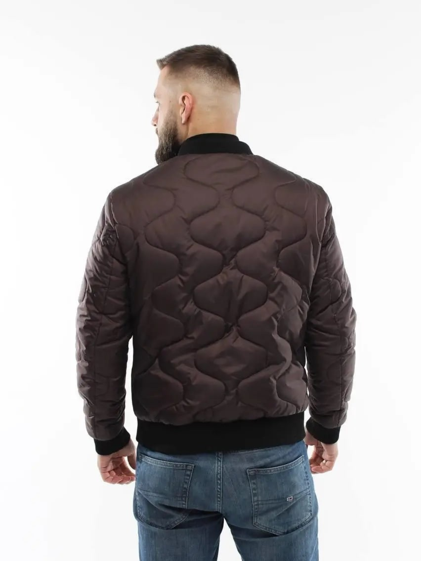 Демисезонная мужская куртка модель 136-DVL-brown Фото