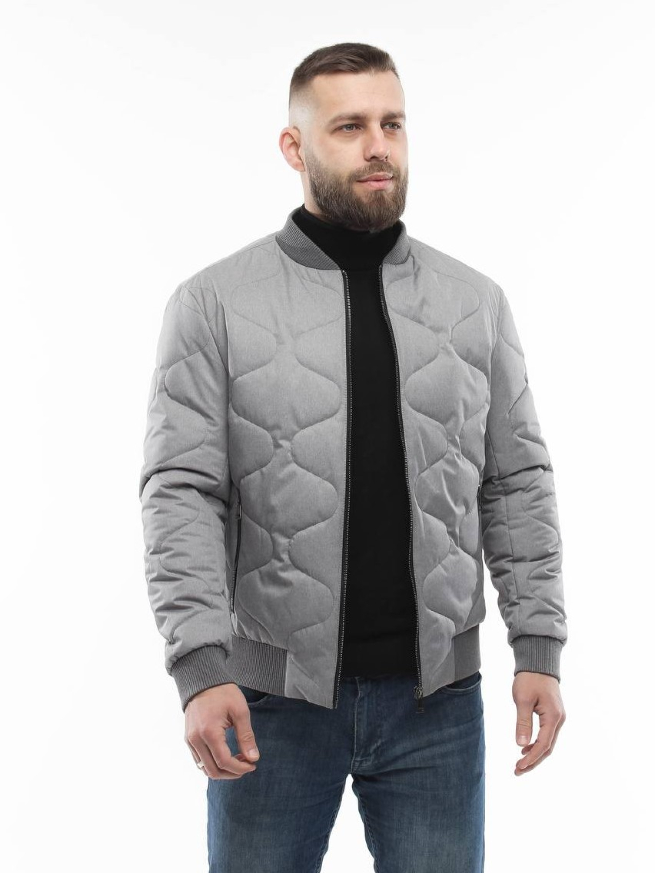 Демисезонная мужская куртка модель 135-DVL-grey Фото