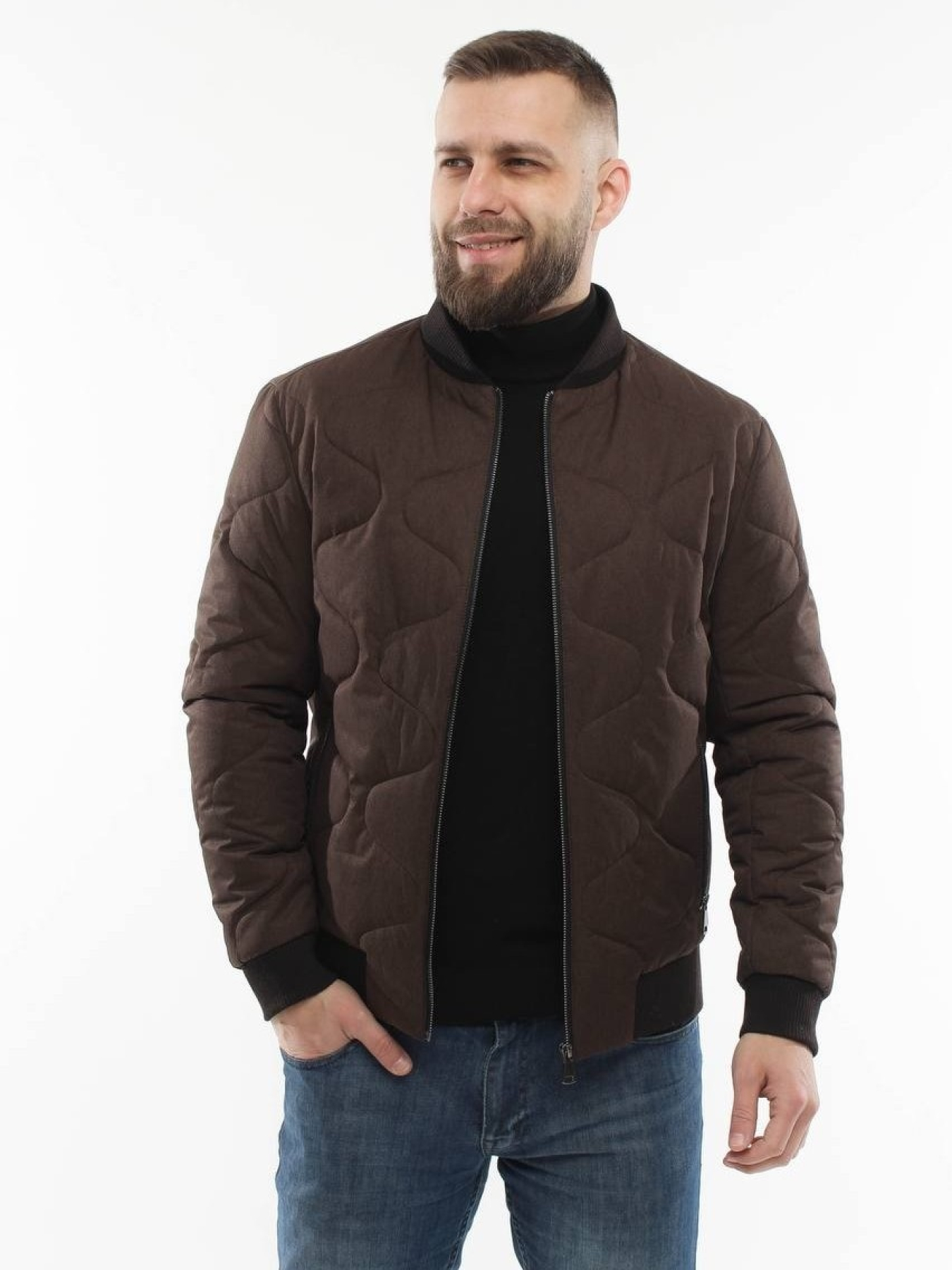 Демисезонная мужская куртка модель 135-DVL-brown Фото