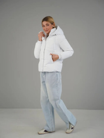 Демисезонная женская куртка с капюшоном модель Teffi-KL-white Фото
