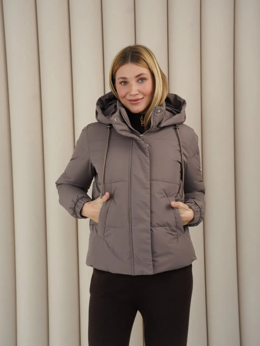 Демисезонная женская куртка с капюшоном модель Teffi-KL-mocha Фото
