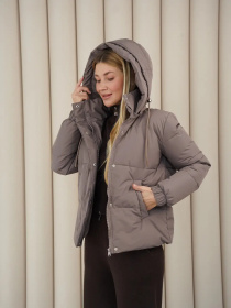 Демисезонная женская куртка с капюшоном модель Teffi-KL-mocha Фото