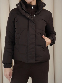 Демисезонная женская куртка с капюшоном модель Teffi-KL-brown Фото