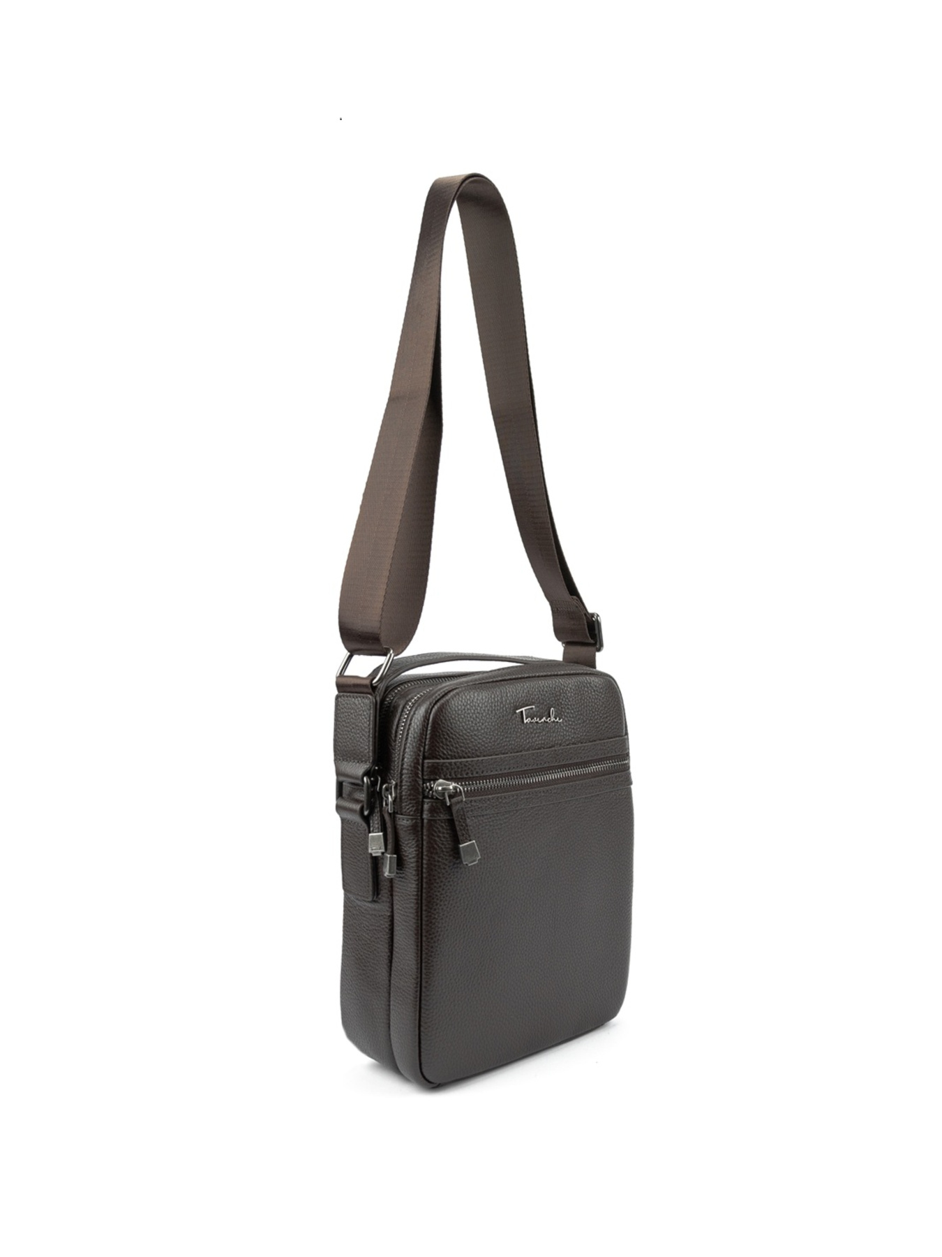 Чоловіча сумка з ручкою месенджер через плече з натуральної шкіри повсякденна коричневий модель TV-SM8-9039-C-FL Фото