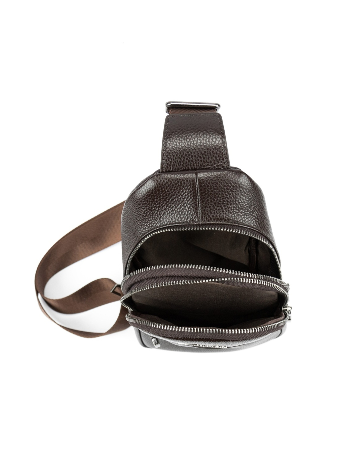 Мужская сумка через плечо слинг из натуральной повседневная коричневый модель TV-SM8-830C-FL Фото