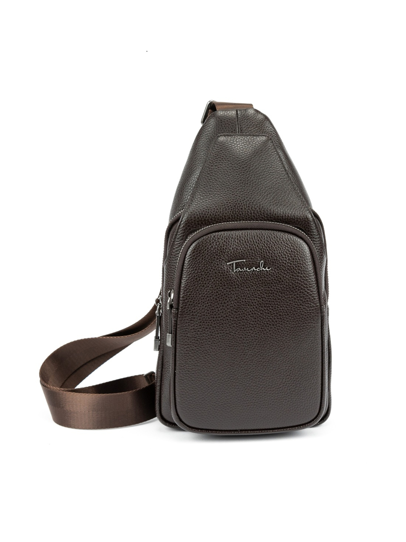 Мужской кожаный черный слинг на плечо модель TV-SM8-681C-1 Фото