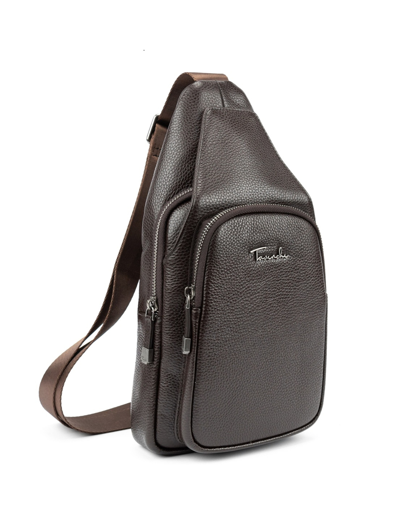 Мужской кожаный черный слинг на плечо модель TV-SM8-681C-1 Фото