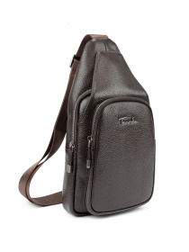 Мужской кожаный черный слинг на плечо модель TV-SM8-681C-1 Фото