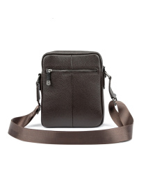 Чоловіча сумка месенджер через плече з натуральної шкіри повсякденна коричневий модель TV-SM8-3040C-FL Фото